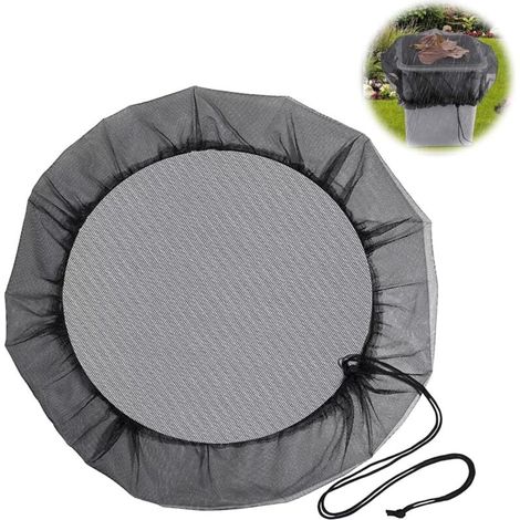2PCS Filet pour Citerne de Pluie, Filet de Protection pour Tonneau de Pluie, Filet de Protection Anti-Moustique, Protège Votre Eau des Feuilles, des Moustiques et des Insectes, Diamètre 80cm (1/4)