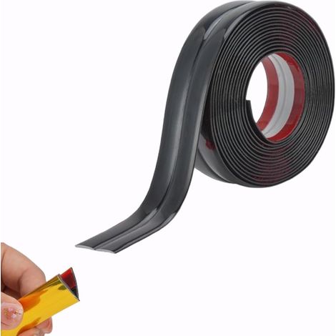 Profilo angolare per cucina 19x19 mm, copriangolo pieghevole in PVC con strisce adesive in schiuma, striscia decorativa in plastica nera, lunghezza 6 m - TREETALK (1/5)