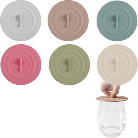 Tapas de silicona, cubiertas de silicona para vasos, tapa silicona tazas, reutilizables, tapa vidrio, tapa silicona reutilizable tazas, 6 piezas