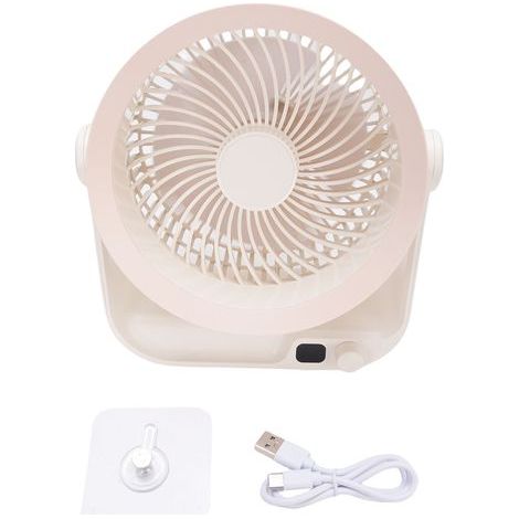 Wiederaufladbarer USB-Ventilator mit 4000-mAh-Akku, leise und leistungsstark, für Büro und Schlafzimmer (1/5)