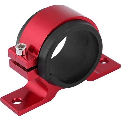 GARRYFIZH Support de montage pour pompe à carburant automobile en alliage d'aluminium 50 mm, avec fixation pour filtre unique et berceau rouge. (1/5)