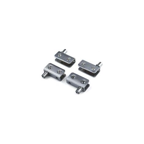 Paquet de 4 charnières de porte en verre, Charnière à pivot à 90°, Acier inoxydable, Ajustement pour verre 5-8mm (1/5)