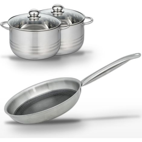 Lot Poêle 24 cm & 2 Faitouts 20/24 cm Elo Relief Solution (1/5)