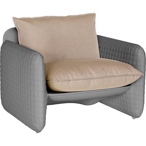 Mara Grigio tortora - Arancione terra originale slide di design per giardino esterno interno colorata moderna polietilene made in Italy sedia seduta poltrona (1/2)