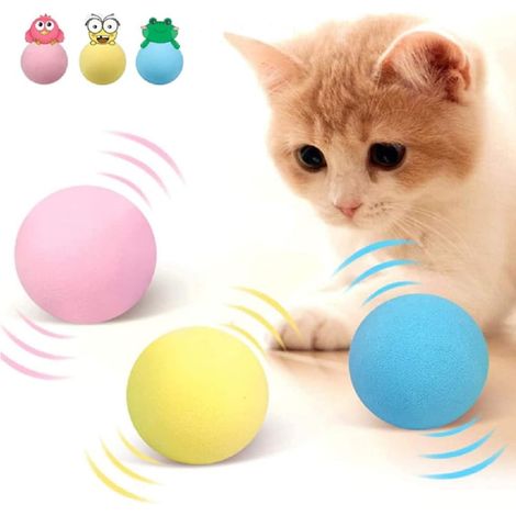 Cat Ball, 3 PCS Interactive Cat Toy avec Smart Triggers, Kitten Toy, Real Animal Meow Cat Toy, Cat/Hund Gift (1/2)
