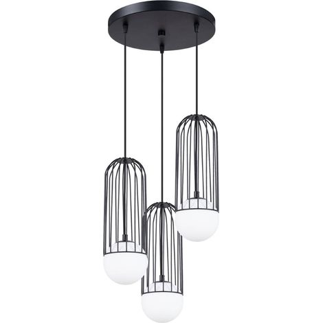 Sollux Brina Plafonnier suspendu Cluster 3 globes noir (1/5)