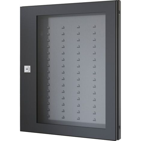 Tableau nominatif mural intérieur format A4 - Leabox.com - 32 porte-étiquettes - Gris anthracite (1/3)
