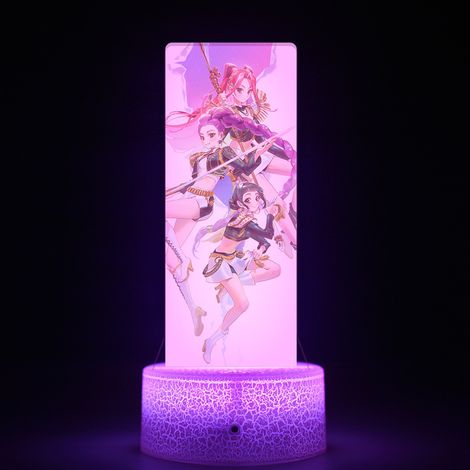 Veilleuse K-POP Demon Hunter populaire Socle tactile craquelé à 16 lumières, idéal pour la décoration de chambre // Édition spéciale Huntrix