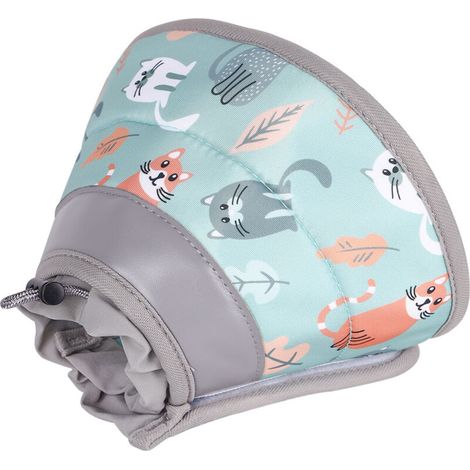 Collerette Chat, Colerette Chat Anti Lechage, Réglable et Pliable, Doux Collerettes pour Chats Après Chirurgie, Élisabeth Collier Cône pour Chats et Petits Chiens (Vert Menthe, M)