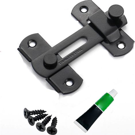 Loquet de Portail Boulon à Glissière Porte Boulon Coulissant Verrou Loquet de Portail en Acier Inoxydabl Trou verrouillable Loquet pour Cadenas