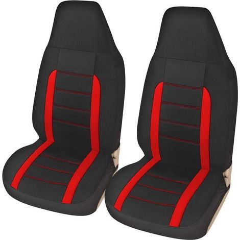 Housses de Siège de Voiture Avant Universelles, Ensemble de Housses Siège Auto Universel, Accessoire Voiture Tuning, Rouge (1/5)
