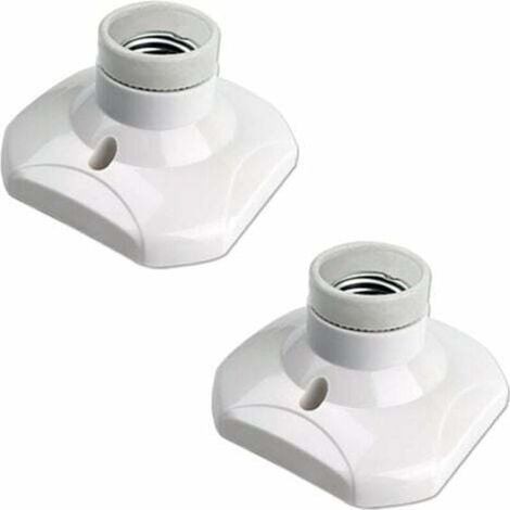 Portalampada a vite E27 per lampada da soffitto per interni, CA 230 V, portalampada LED E27, base in plastica E27 per soffitto di garage e officina, confezione da 2 (1/4)