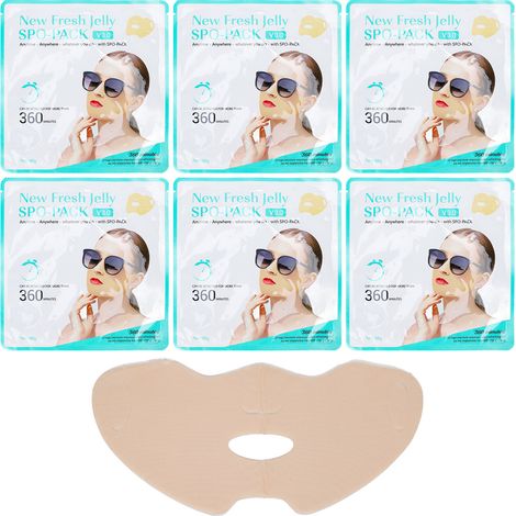 6 Masques Demi-Visage Rafraîchissants avec Oreilles Suspendues - Gel Hydratant et Protection Solaire (1/5)