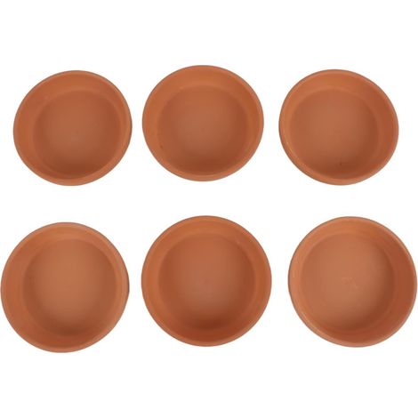 Lot de 6 soucoupes rondes en terre cuite de 12,5 cm pour pots de fleurs de 3/4/4,5" avec trou de drainage, idéal pour l'intérieur et l'extérieur (1/5)