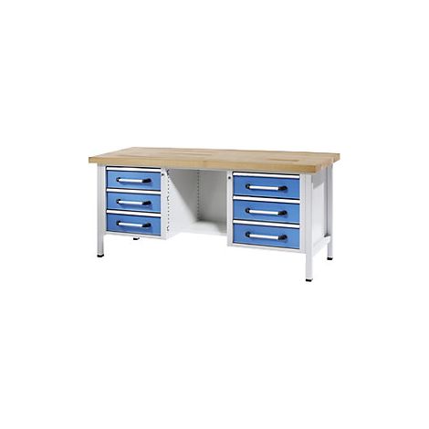 Banco de trabajo  bastidor modular  anchura 2000 mm  6 cajones