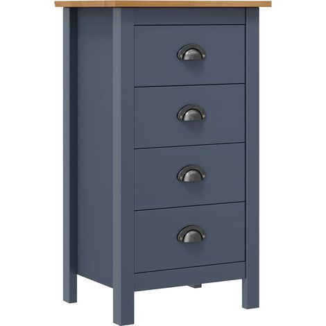 Buffet - Armoire de rangement Enfilade Hill Range Gris 46x35x80 cm Bois de pin solide BV184707 - BonneVie (1/3)