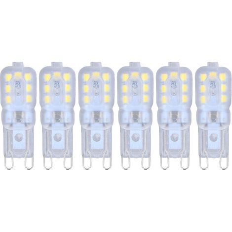 Ampoule G9 Dimmable 3W avec 14 LEDs, Économie d'Énergie et Protection des Yeux, Lumière Blanche pour Lustre ou Lampe de Table, Lot de 6, 220V (1/5)