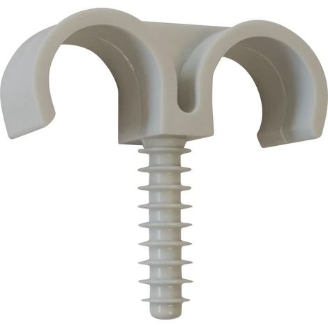 Collier Cheville Double Plastique pour Gaines Souples - Ø 25mm - Sachet 10 Pièces - Blanc - Installation Facile - Usage Plomberie et Électrique