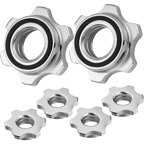 Lot de 6 écrous blocage pour barres musculation, antidérapants et (1/5)