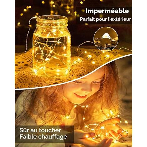 Battery Operated Fairy Lights, 2 m 20 LED Fairy Lights, Waterproof Silver Wire Indoor Fairy Lights for DIY, Wedding Party, Christmas, Patio, Bedroom, Warm White (1/4)
