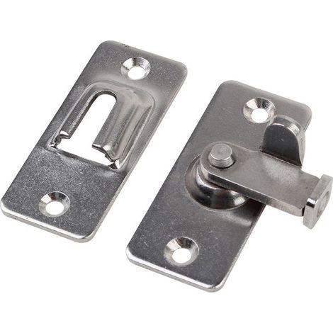 Lot de 2 quincaillerie de Porte Boucle de Porte coulissante Acier Inoxydable 90 degrés Verrouillage à Angle Droit Quincaillerie Outils Porte de sécurité Boulon de fenêtre Outils de quincaillerie de Po