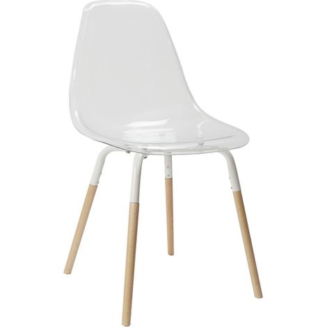 Chaise transparente à pieds bicolores design scandinave PHENIX (1/5)