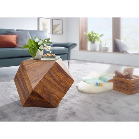 Couchtisch Massivholz, Sofatisch modern Wohnzimmer Echtholz B/H/T ca. 57/42,5/57cm (1/4)