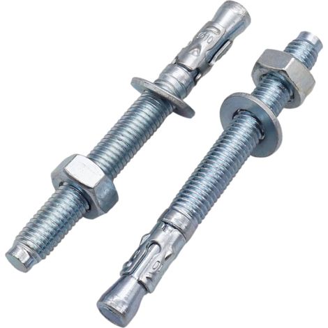 Lot de 20 chevilles d'ancrage en métal plaqué zinc M10 x 100 mm (1/5)