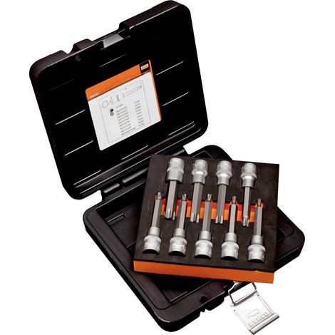 BAHCO - Coffret de 9 douilles Torx® tamper 1/2" avec embouts, pour moteurs (1/2)