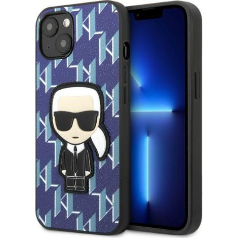 Karl Lagerfeld KLHCP13MPMNIKBL iPhone 13/14/15 6.1 carcasa rígida azul/azul Monogram Ikonik Patch (1/5)