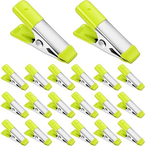 Lot de 20 petites pinces de serrage en métal - 1,8 cm - Pour le bricolage avec mâchoires mobiles et striées - En PVC - Pour le travail du bois, la bâche de protection, les studios de photos (1/5)