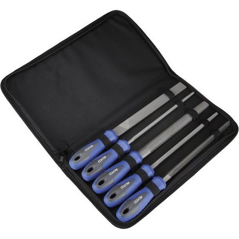 ENSEMBLE DE 5 LIMES À GROSSES DENTS 200 MM B/NYLON (1/2)