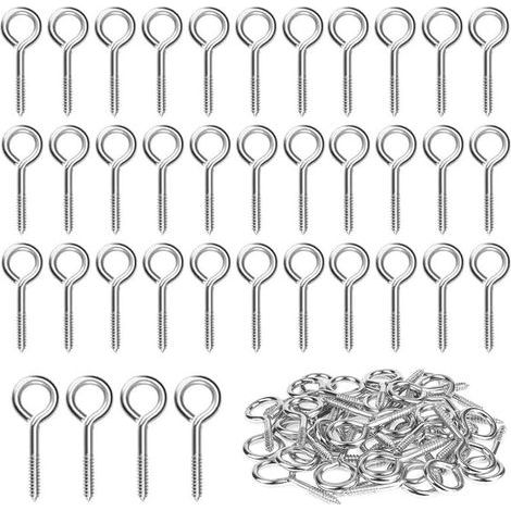 Pitone a vite M3 in acciaio inox 304 – Confezione da 40 pezzi – Lunghezza 40mm – Carico di sicurezza fino a 8kg – Per fissaggio e appendimento (1/5)