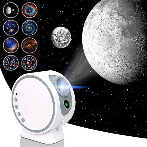 Projecteur de ciel étoilé, lampe projecteur planétarium pour chambre d'enfant ou d'adulte, à fixer au plafond, 8 disques de films HD et veilleuse avec objectif à mise au point réglable (1/5)