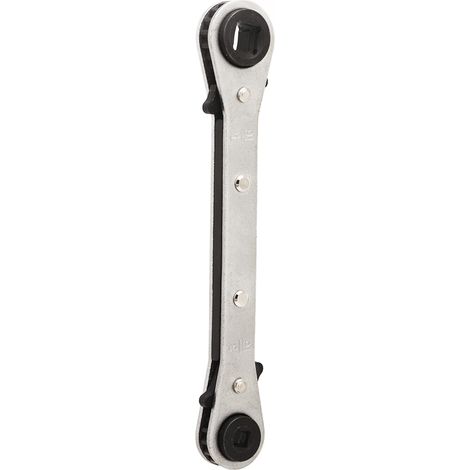 Clé à cliquet réversible double extrémité en acier vanadium chrome modèle CT 122 pour froid et climatisation 3/16in 1/4in 5/16in 3/8in outil dépannage (1/5)