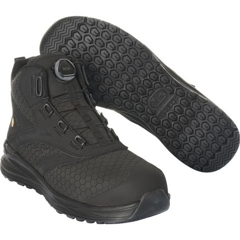 Mascot Sicherheitsstiefel S1P mit BOA® Sicherheitsstiefelette S1P Sicherheitsschuhe Gr. 50, schwarz/schwarz