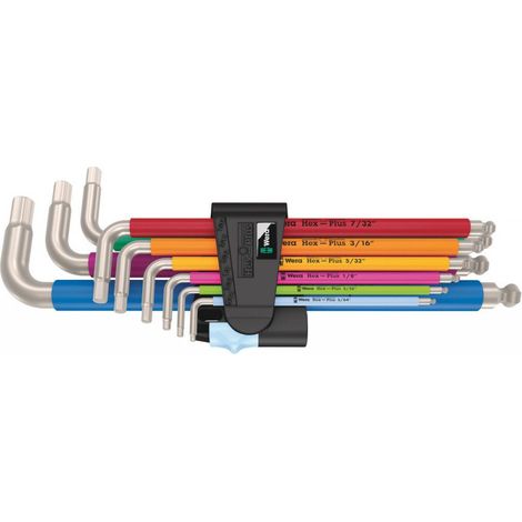 Wera 3950/9 Hex-Plus Multicolour Imperial Stainless 1 Innen-Sechskant Winkelschraubendreher-Set  5/6 (1/2)