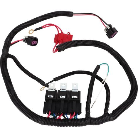 Conversion de Ventilateur électrique, Kit de Relais de Ventilateur électrique Double Kit de Relais de Double avec Faisceau de Câbles de de Refroidissement ABS + Cuivre pour (1/5)