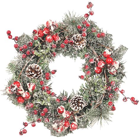 Couronne De Noël Artificielle 40 Cm Décorations De Pommes De (1/5)