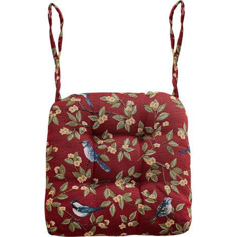 Coussin de chaise imprimé oiseaux style ferme – Forme en U, doux et confortable – Attaches intégrées, antidérapant – Idéal pour chaises de salle à manger et de cuisine-Style 3 (1/5)