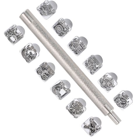 12 poinçons à motifs constellations avec manches pour création cuir et scrapbooking DIY (1/5)