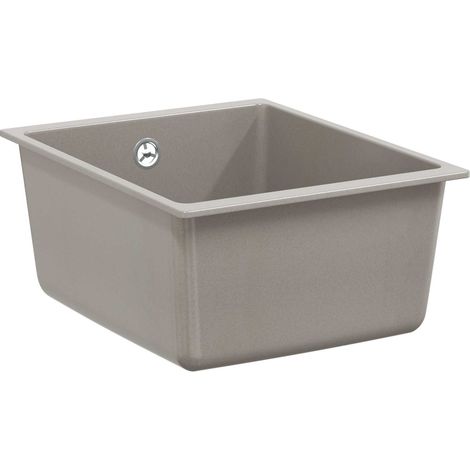 Lavabo Gris 370 x 460 mm 80% Cuarzo y 20% Resina vidaXL
