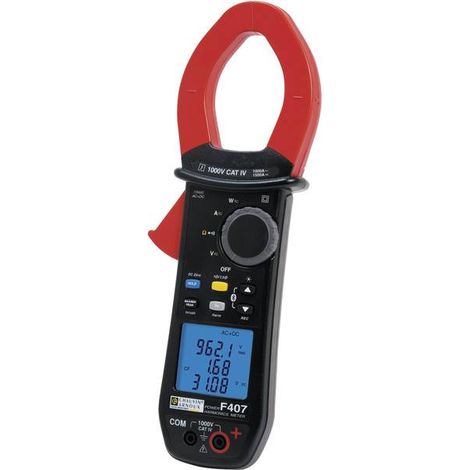 Pinza amperometrica autorange AMRA Chauvin Arnoux F407 CAT IV 1000V - Funzioni: tensione DC, tensione AC, corrente AC, true RMS, frequenza, resistenza, prova diodi, test di continuità