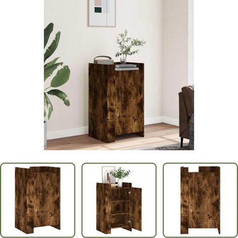 vidaXL Rangement bois - Buffet chêne fumé 45x35x75 cm bois d'ingénierie (1/5)