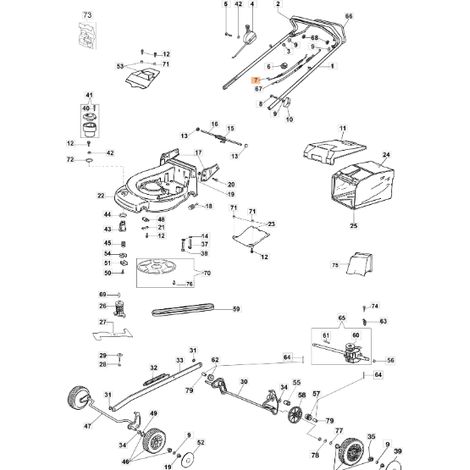 Cavo freno rasaerba modelli MAX48TK ORIGINALE EMAK 66090149R