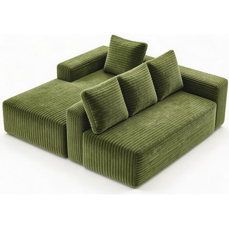 Sofá modular con chaise longue pana 261 cm OKMYHOME (1/5)