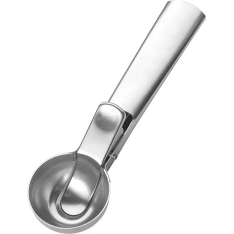 Cuillère à glace en acier inoxydable, à déclenchement facile, avec poignée antigel confortable