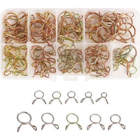 Collier Durite Essence 100 Pièces Clip à Ressort M5-14 Pour Tuyau d'Air, de Carburant, en Silicone, d'Aspiration - (1/5)