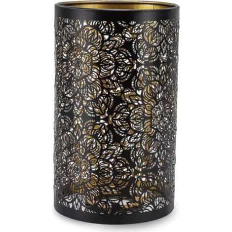 Abat-Jour Métal Noir Sculpté - Design Floral en Fer Forgé pour Lampe Table ou Lampadaire - Style Moderne (1/5)
