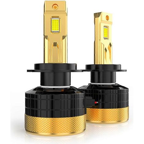 Lot de 2 ampoules LED H7 pour phares de voiture, 6000K, à décodage avancé, 120 W, feux de route et de croisement intégrés. (1/5)